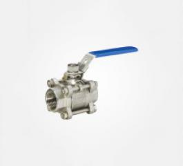 Three piece threaded ball valve